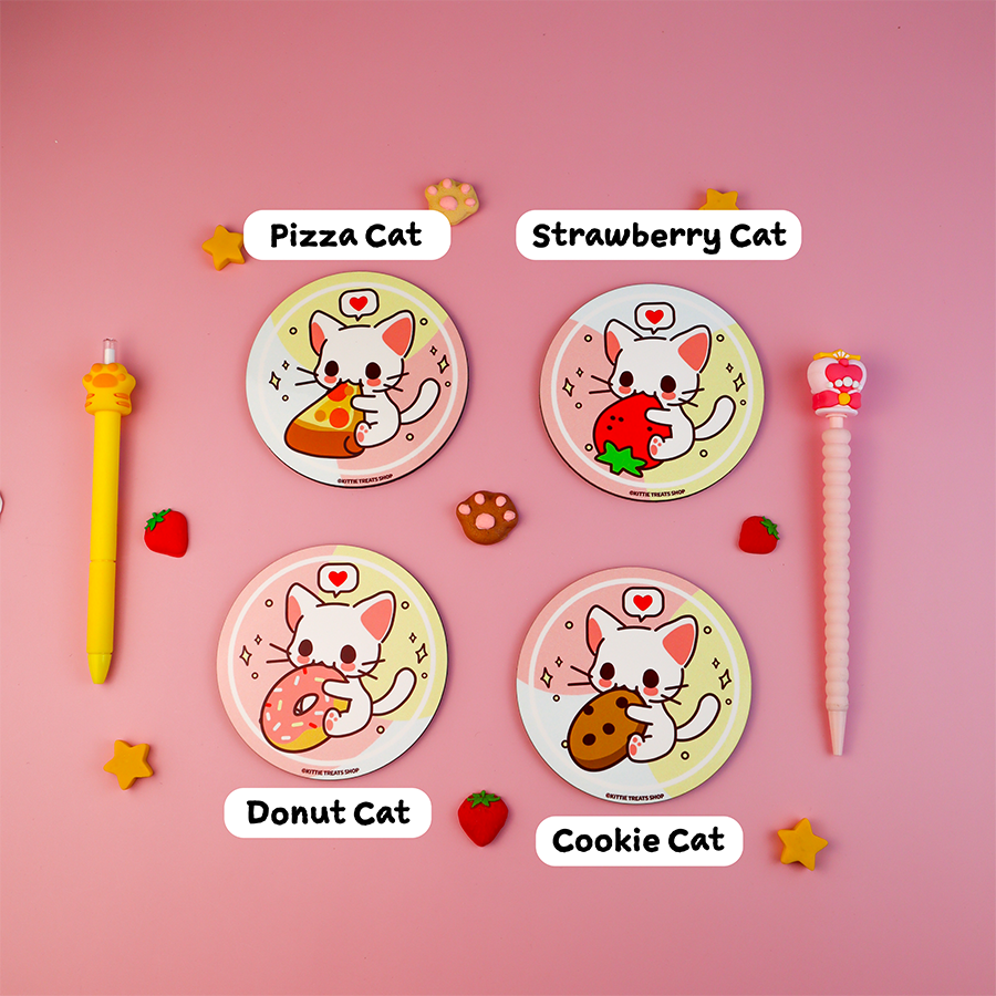Cat Snack Coaster Set