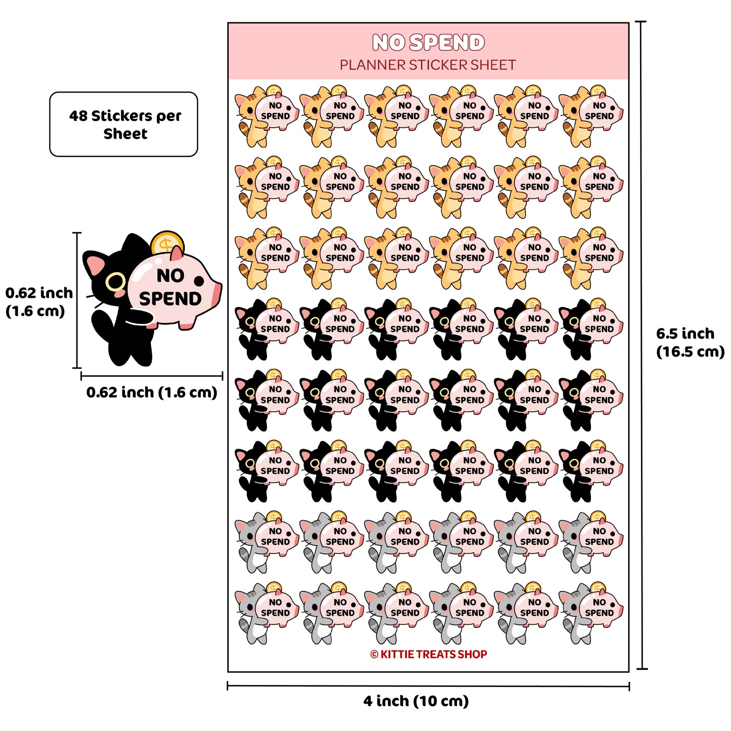 No Spend Planner Sticker Sheet