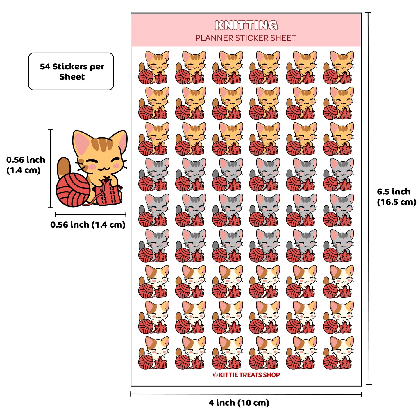 Knitting Planner Sticker Sheet