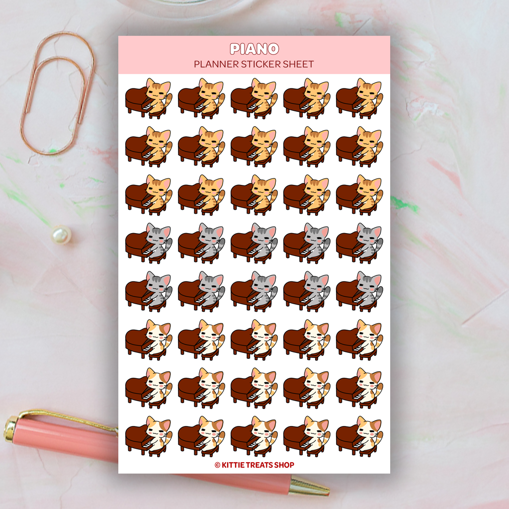 Piano Planner Sticker Sheet