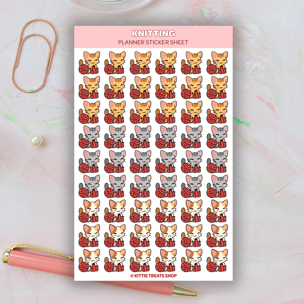 Knitting Planner Sticker Sheet