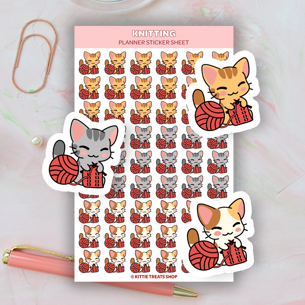 Knitting Planner Sticker Sheet