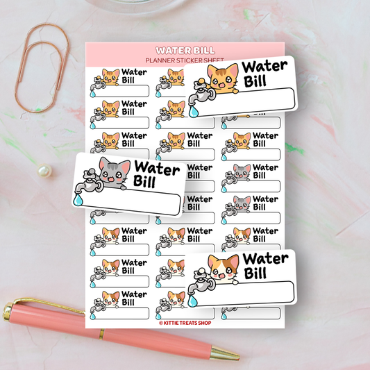 Water Bill Planner Sticker Sheet