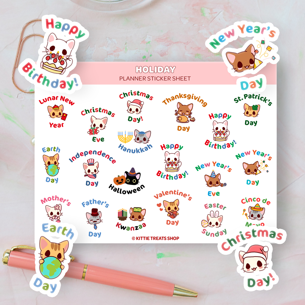 Holiday Planner Sticker Sheet