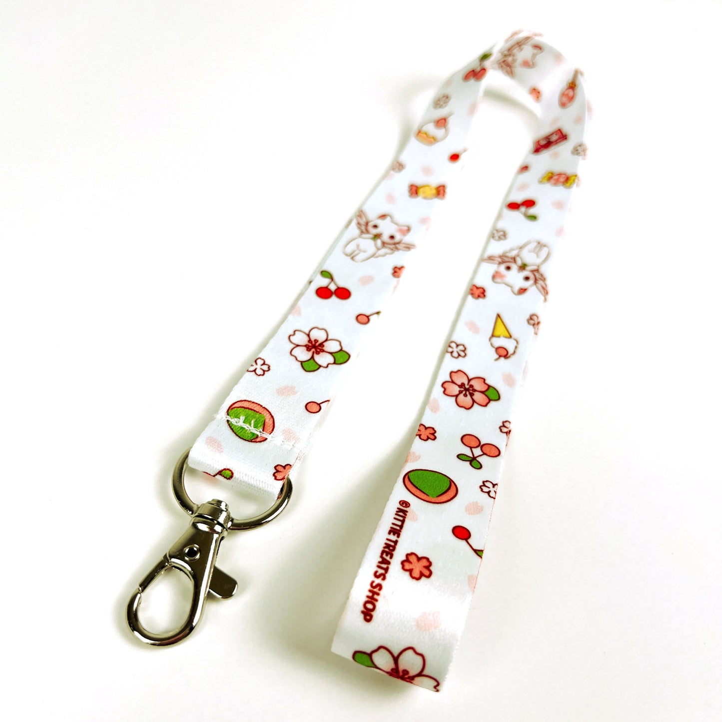 Sakura Mochi Cat Lanyard