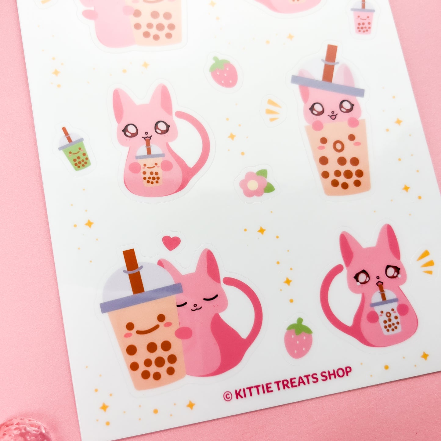 Boba Cat Sticker Sheet