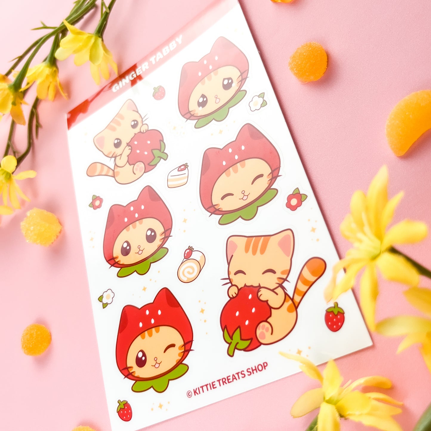 Ginger Tabby Cat Sticker Sheet