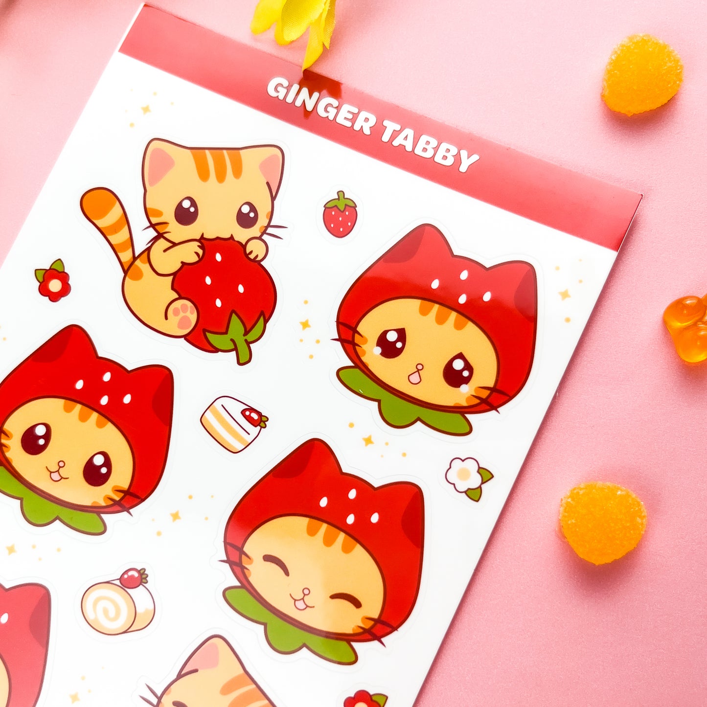 Ginger Tabby Cat Sticker Sheet