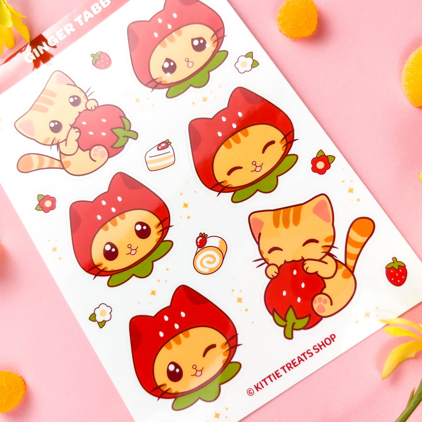 Ginger Tabby Cat Sticker Sheet