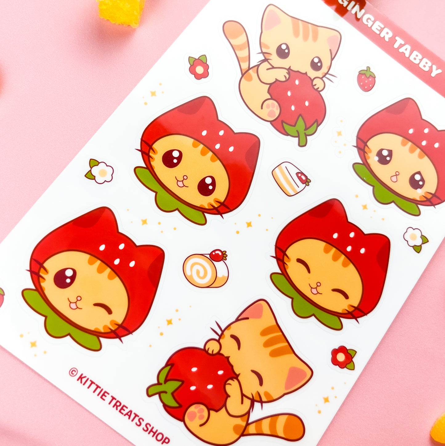 Ginger Tabby Cat Sticker Sheet
