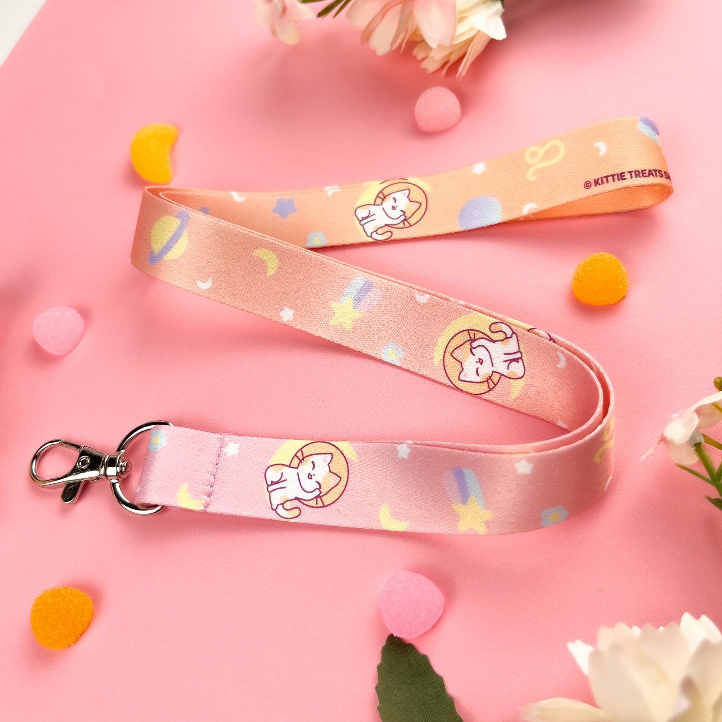 Zodiac Leo Cat Lanyard