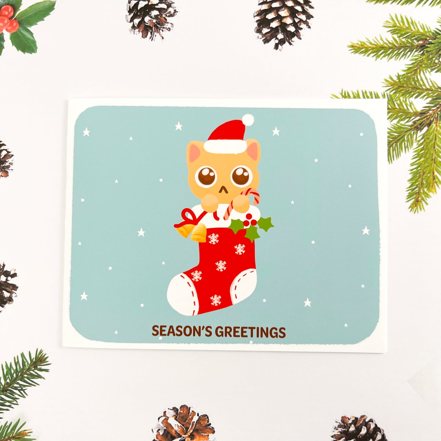 Christmas Stocking Kitty Card