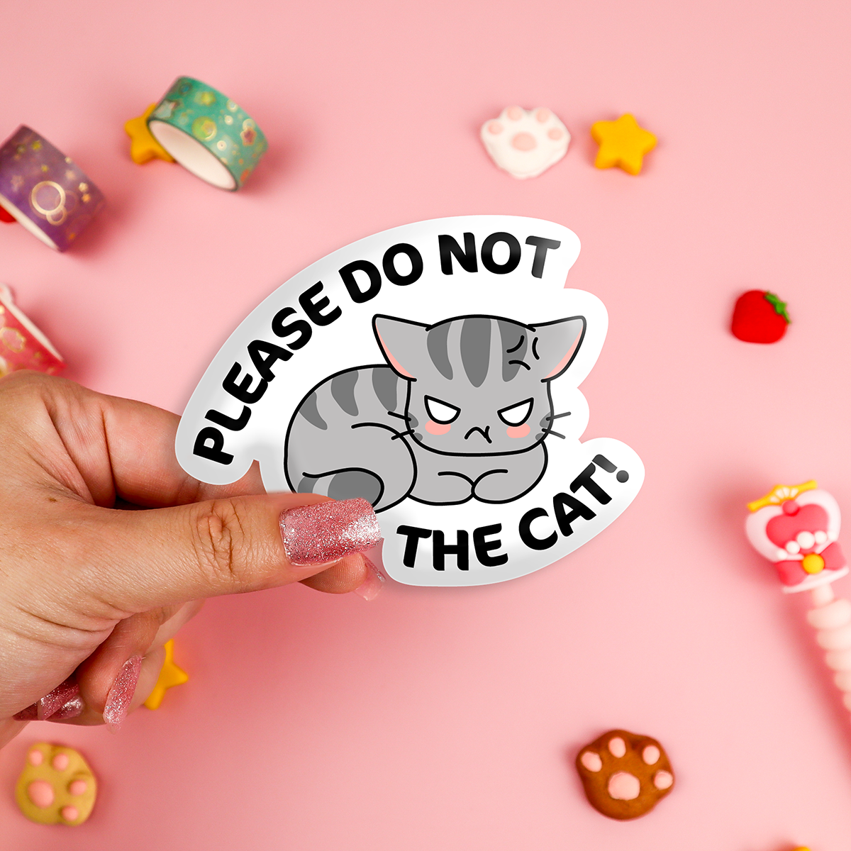 Please Do Not the Cat Vinyl Sticker – Kittie Treats Shop