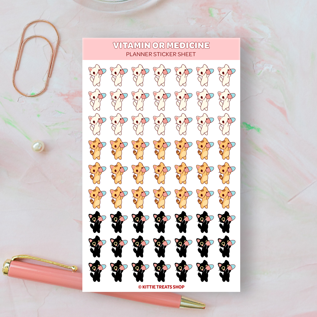 Vitamin or Medicine Planner Sticker Sheet