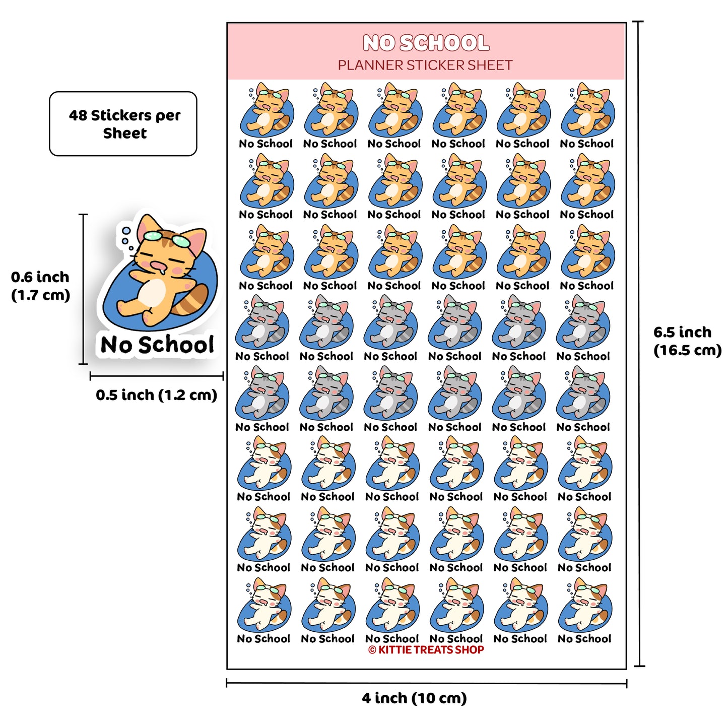 No School Planner Sticker Sheet