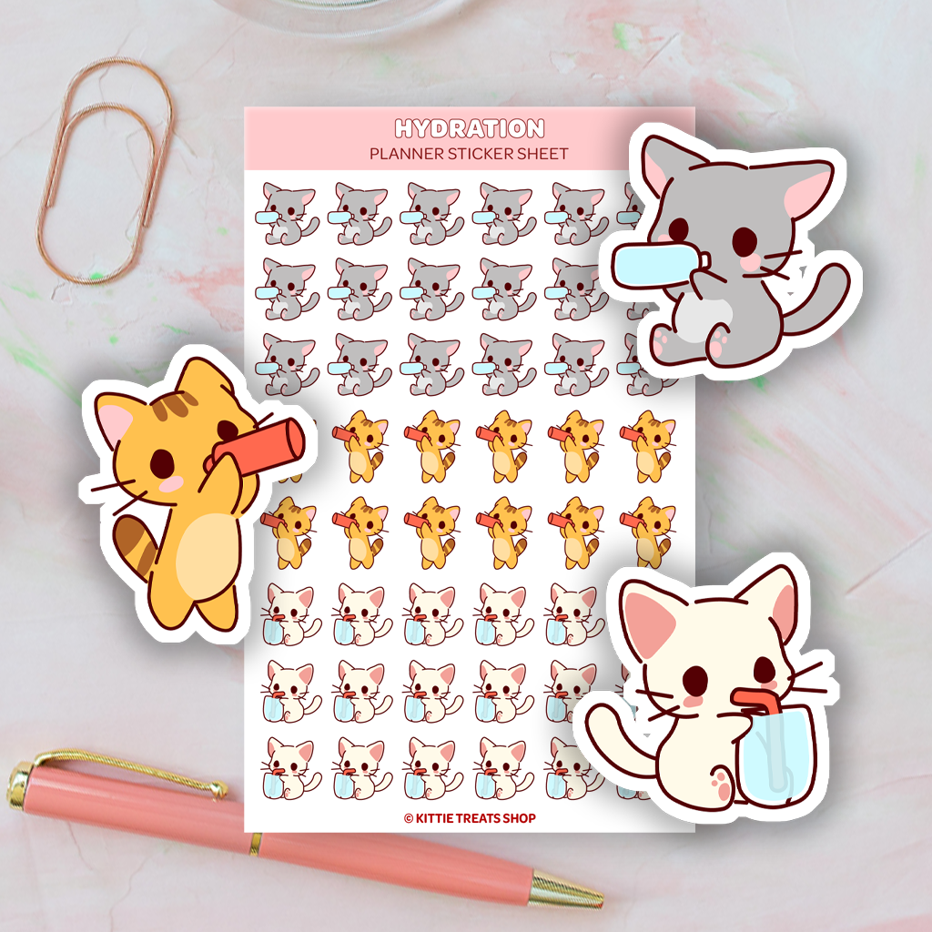 Set of 5 Healthy Living Planner Sticker Sheets