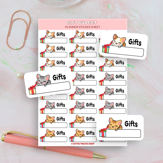 Gift Budget Planner Sticker Sheet