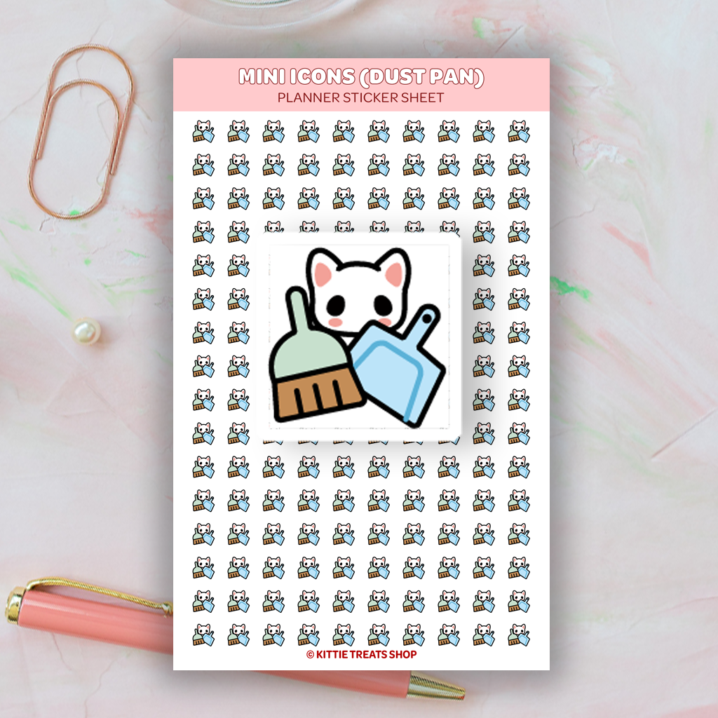 Dust Pan Mini Icon Planner Sticker Sheet – Kittie Treats Shop
