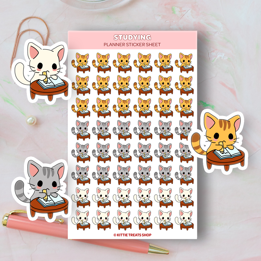 Set of 5 College Life Planner Sticker Sheets