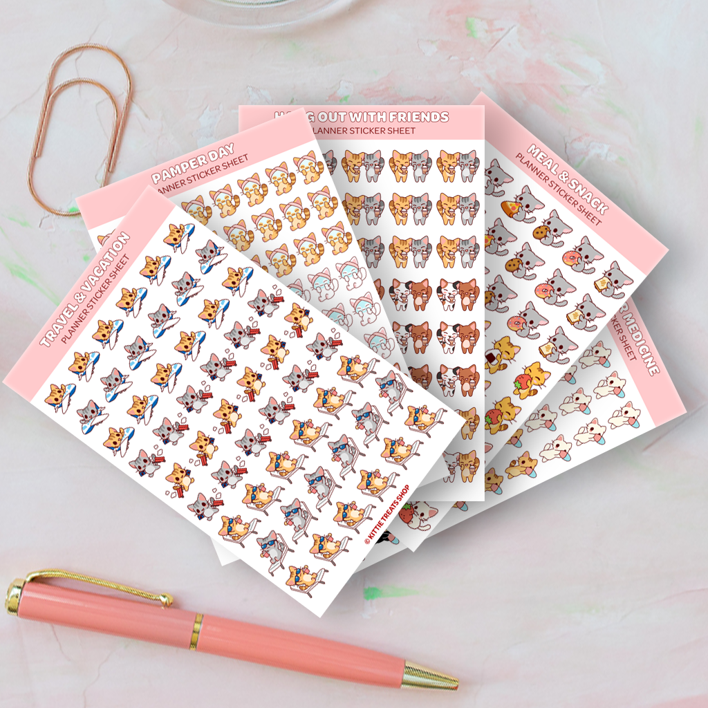 Set of 5 Wanderlust Planner Sticker Sheets