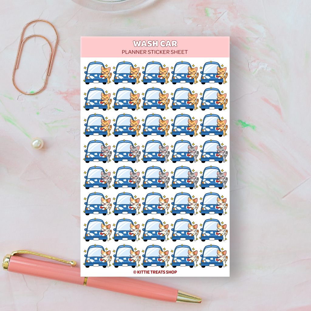 Wash Car Planner Sticker Sheet