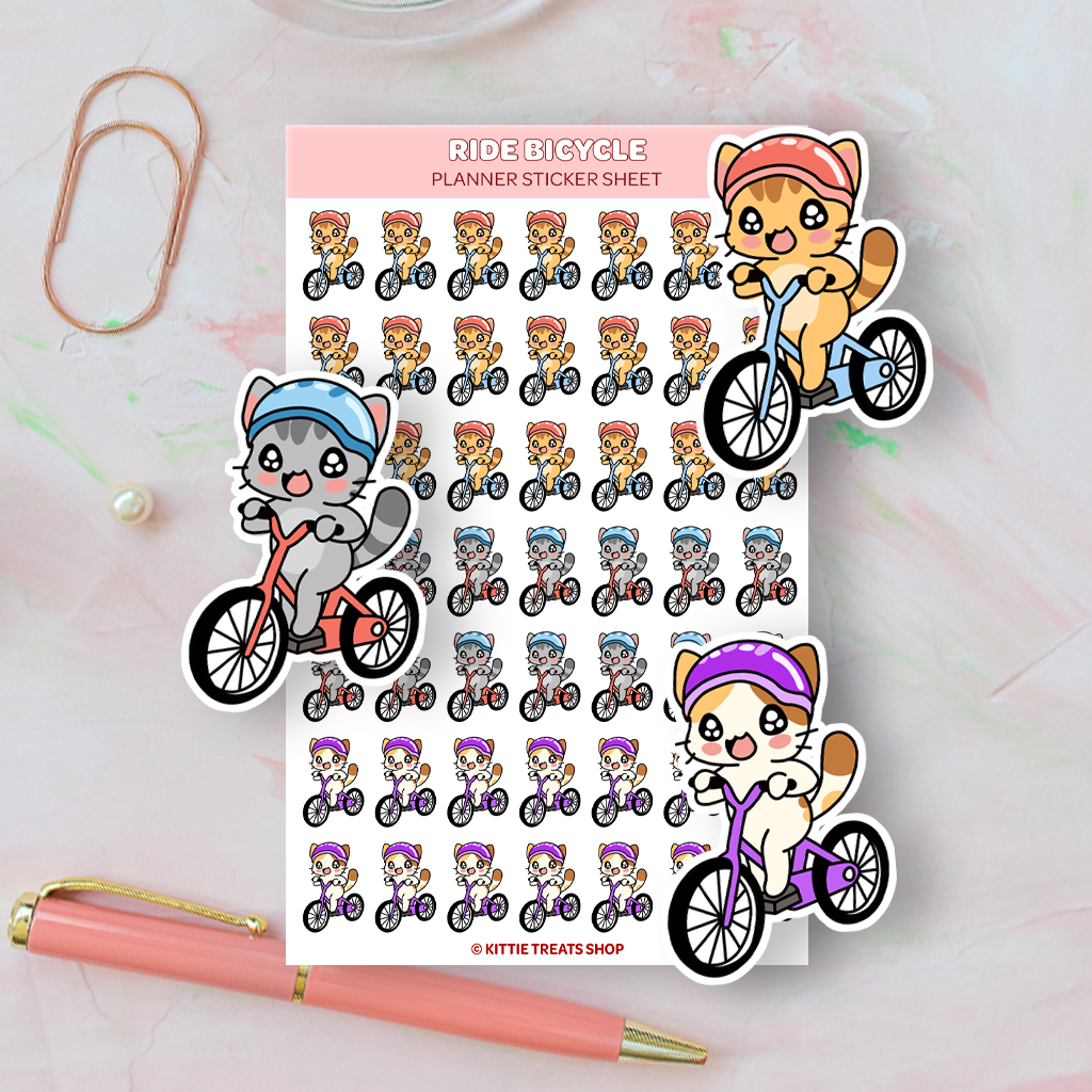 Ride Bicycle Planner Sticker Sheet