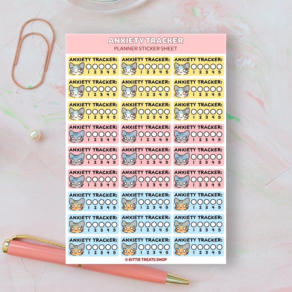 Anxiety Scale Planner Sticker Sheet