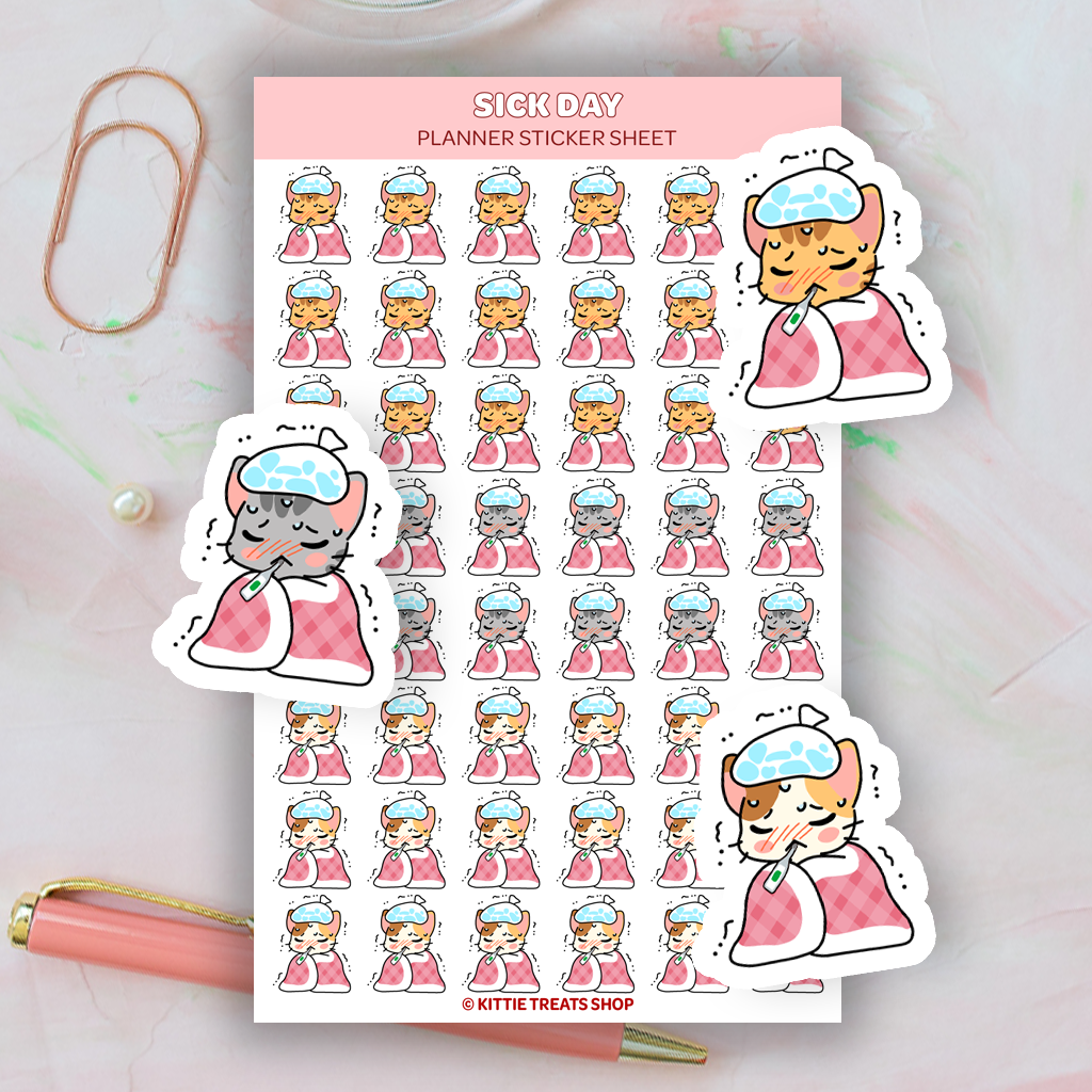 Sick Day Planner Sticker Sheet – Kittie Treats Shop
