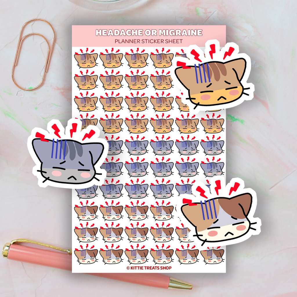 Headache or Migraine Planner Sticker Sheet