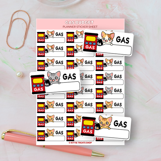 Car Gas Budget Planner Sticker Sheet