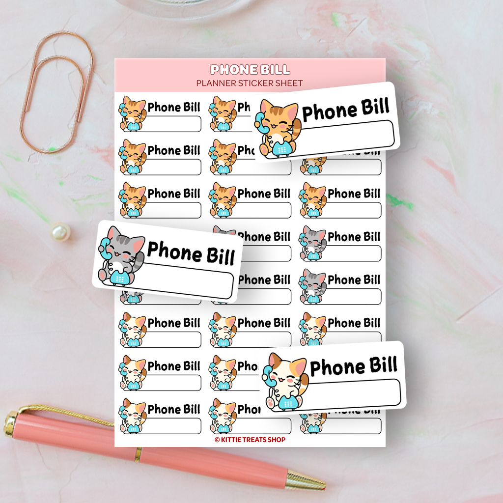 Phone Bill Planner Sticker Sheet