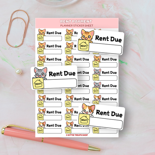 Rent Due Planner Sticker Sheet