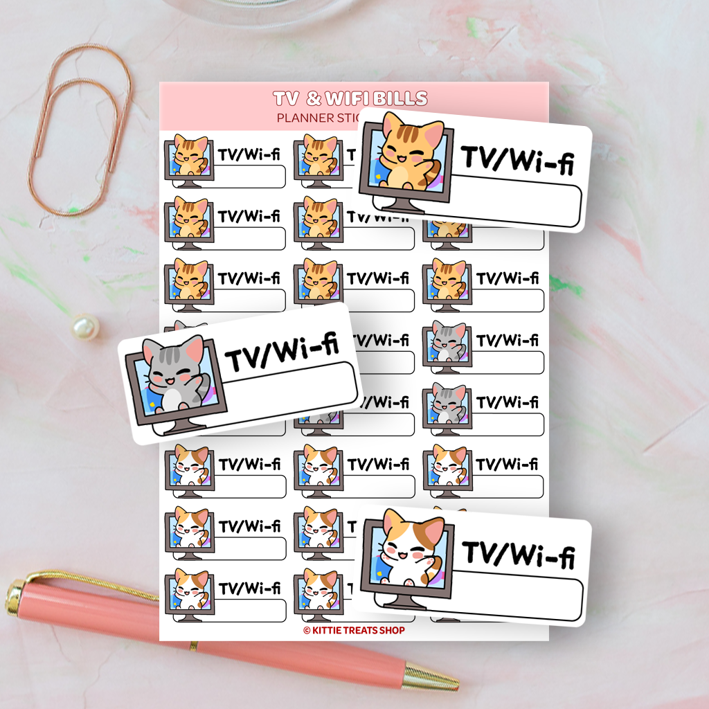 Cable and Wifi Bill Planner Sticker Sheet