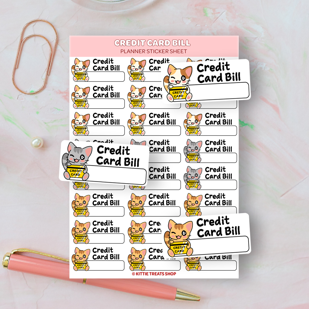 Credit Card Bill Planner Sticker Sheet