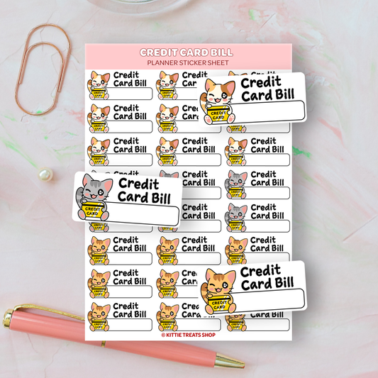 Credit Card Bill Planner Sticker Sheet