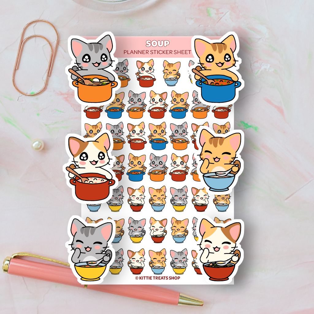 Soup Planner Sticker Sheet – Kittie Treats Shop