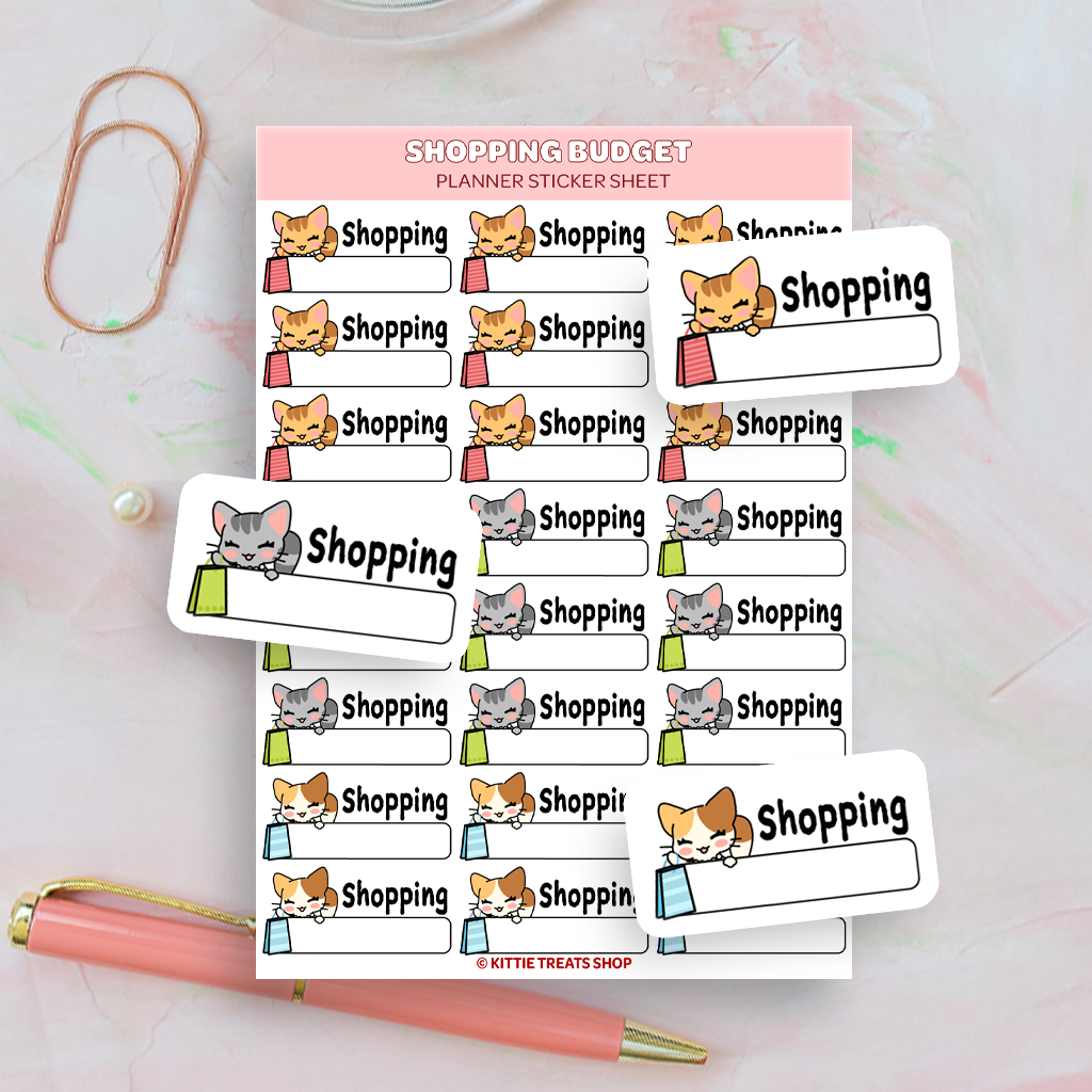 Shopping Budget Planner Sticker Sheet