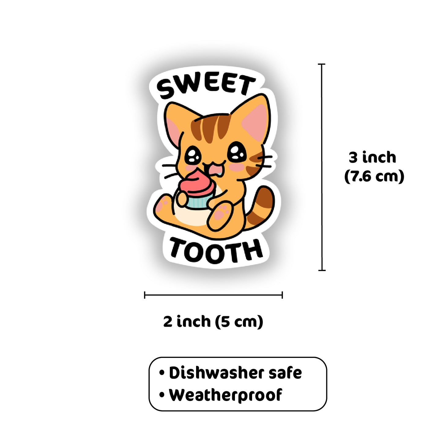 Sweet Tooth Kitty Vinyl Sticker