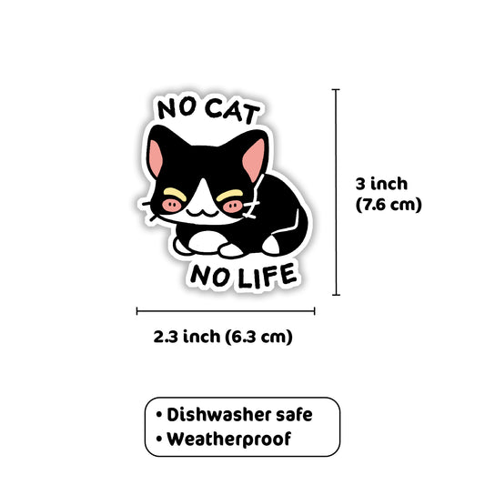 No Cat No Life Kitty Sticker