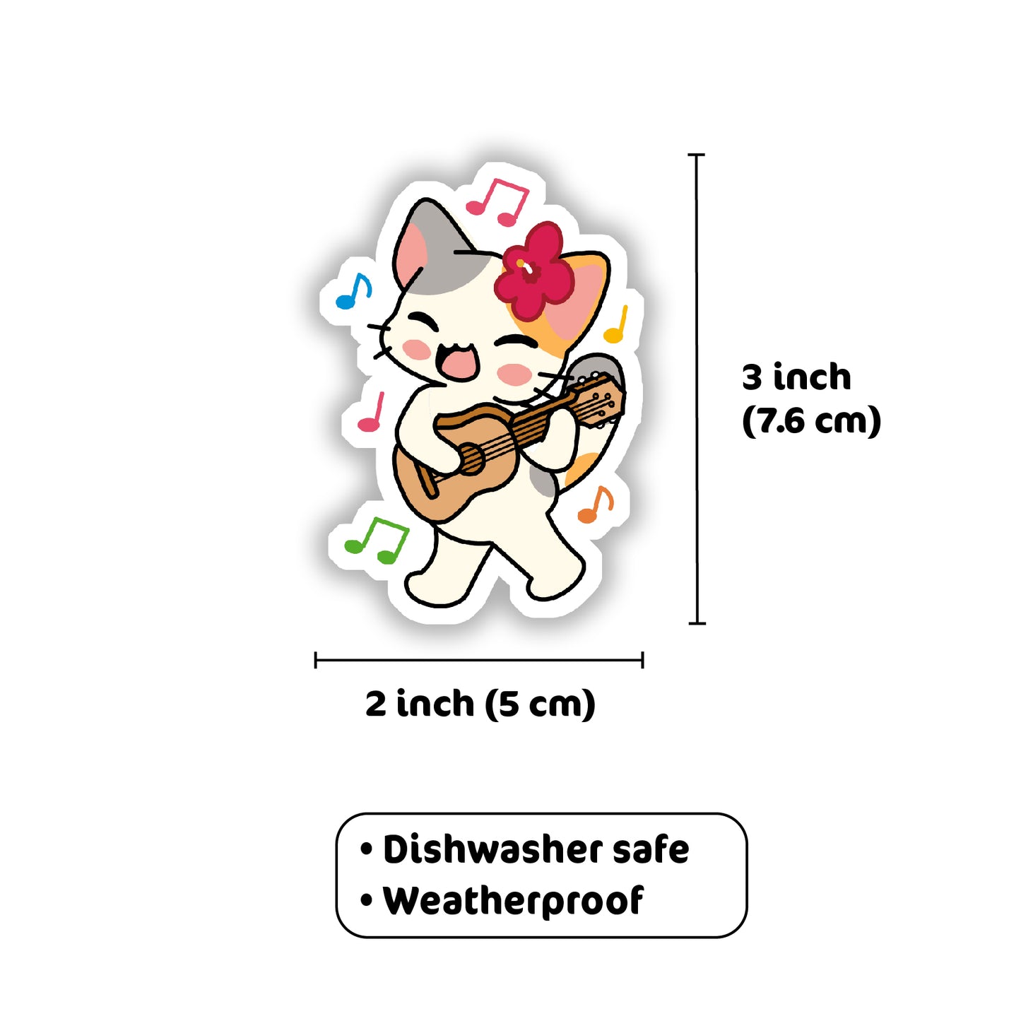Ukulele Kitty Sticker