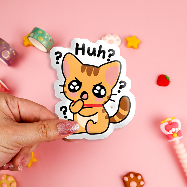 Confused Kitty Sticker