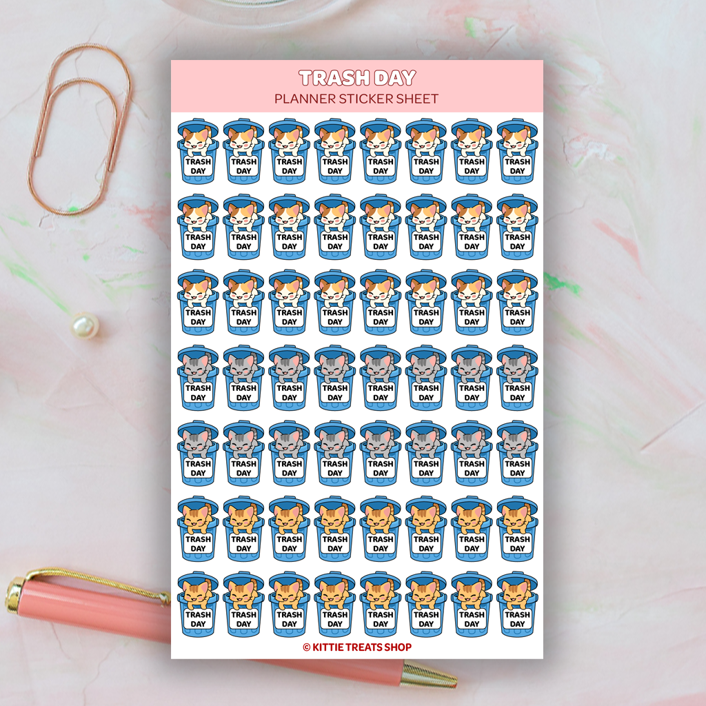 Trash Day & Recycling Planner Sticker Sheet