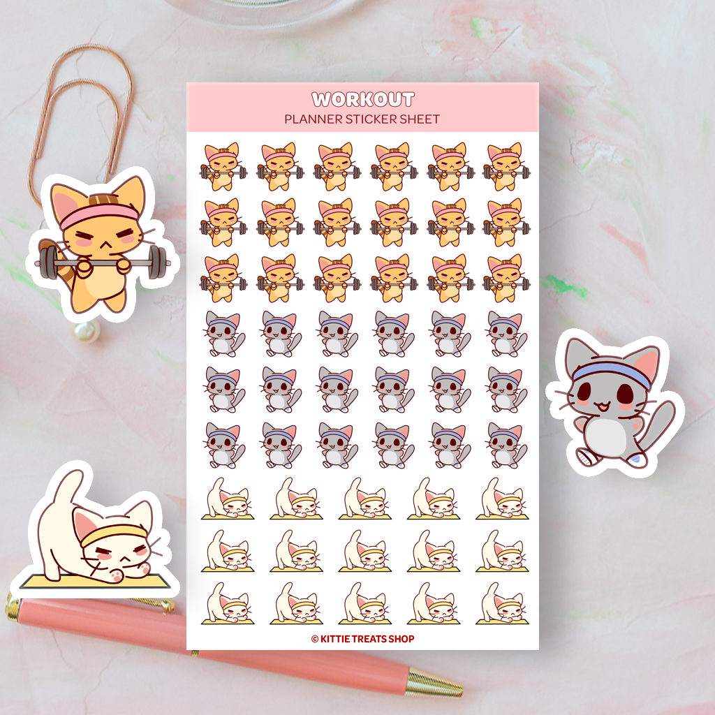 Set of 5 Healthy Living Planner Sticker Sheets
