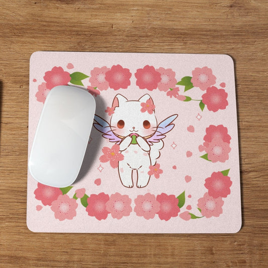 Sakura Mochi Cat Mousepad