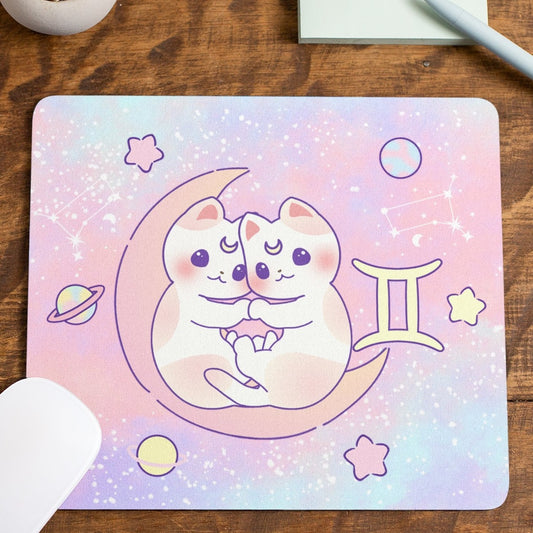 Zodiac Gemini Cat Mousepad