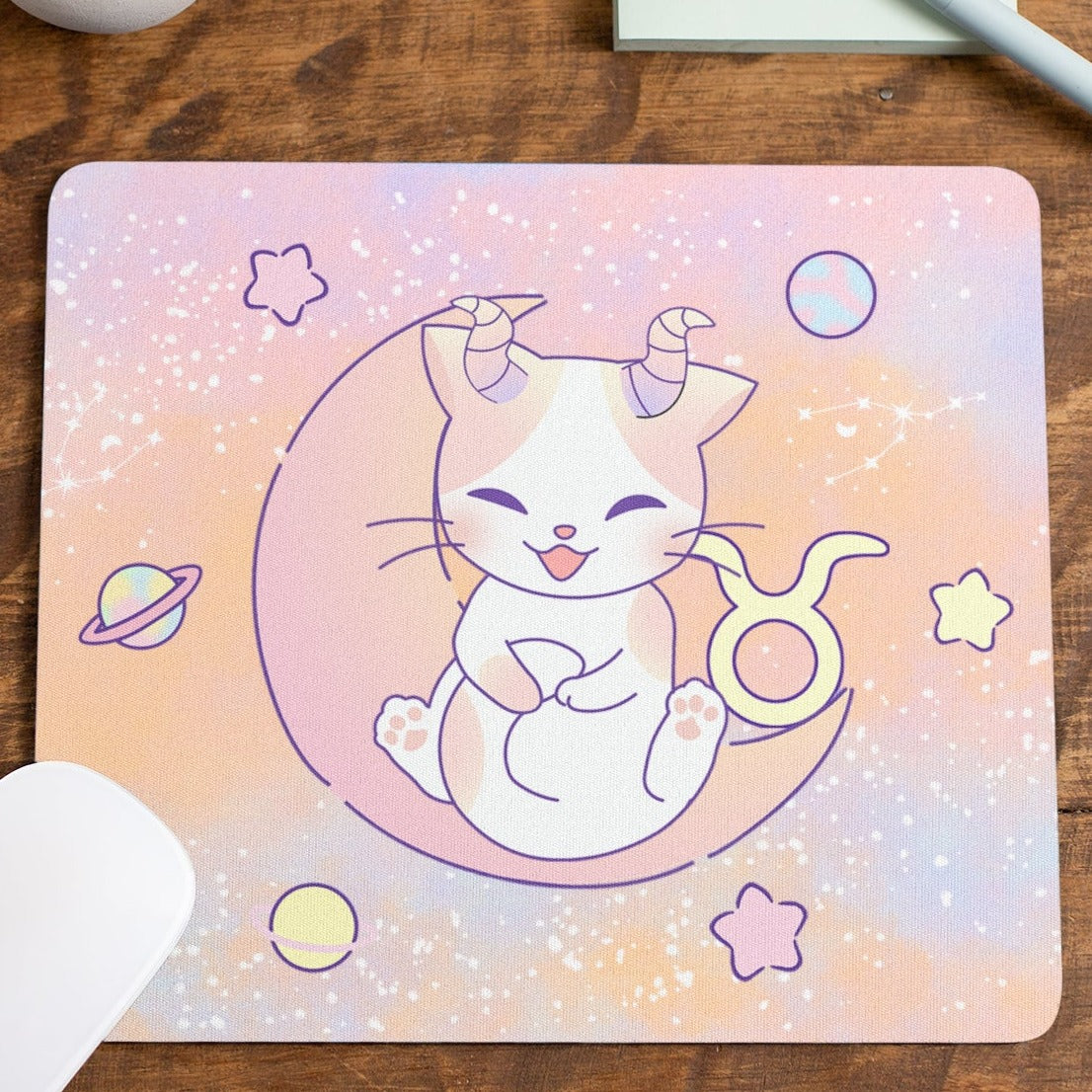 Zodiac Taurus Cat Mousepad