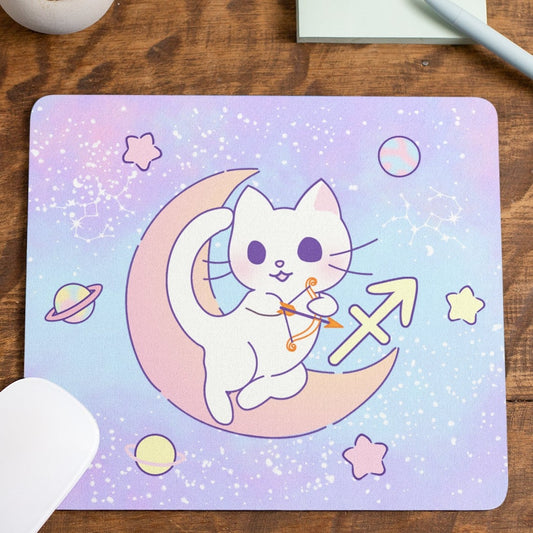 Zodiac Sagittarius Cat Mousepad
