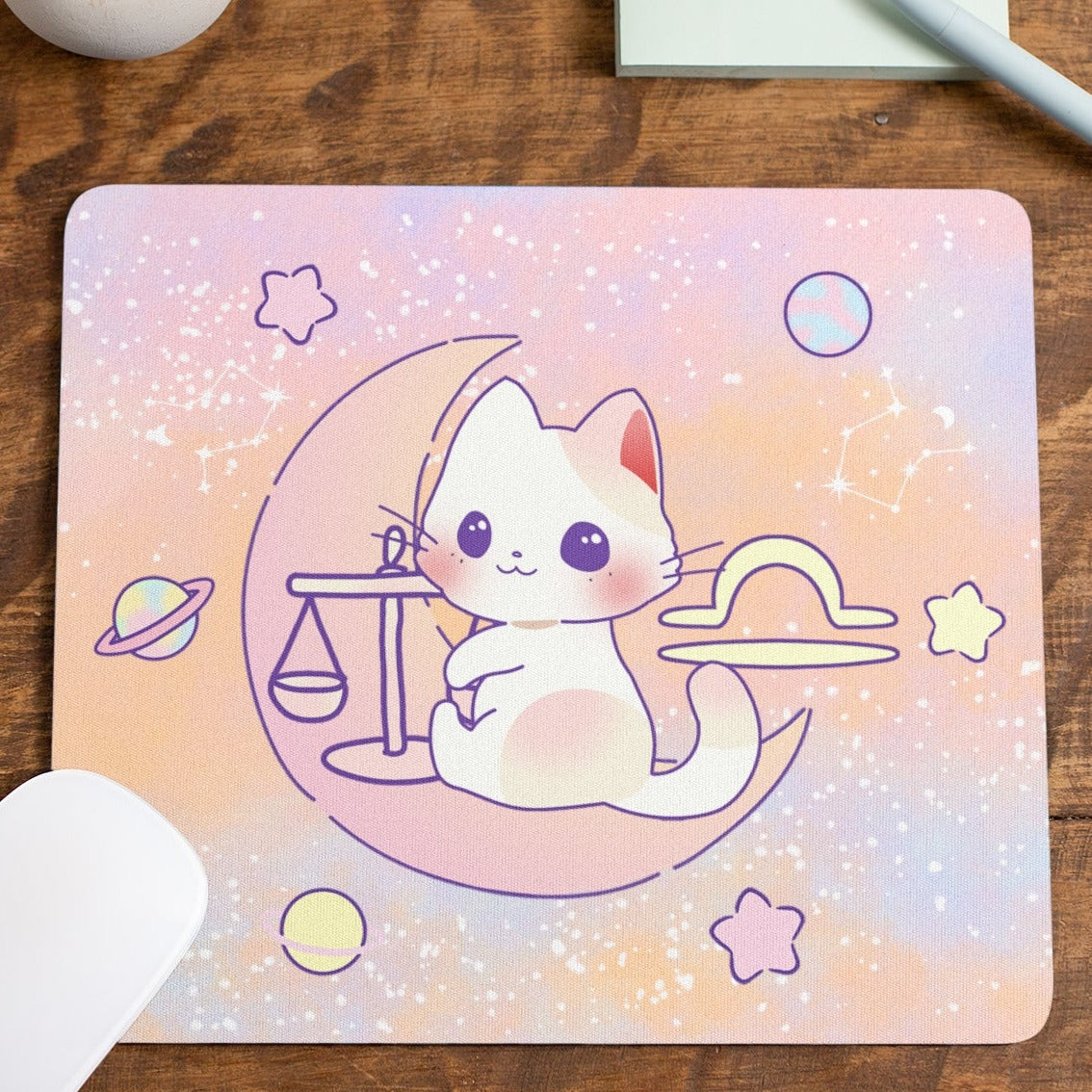 Zodiac Libra Cat Mousepad