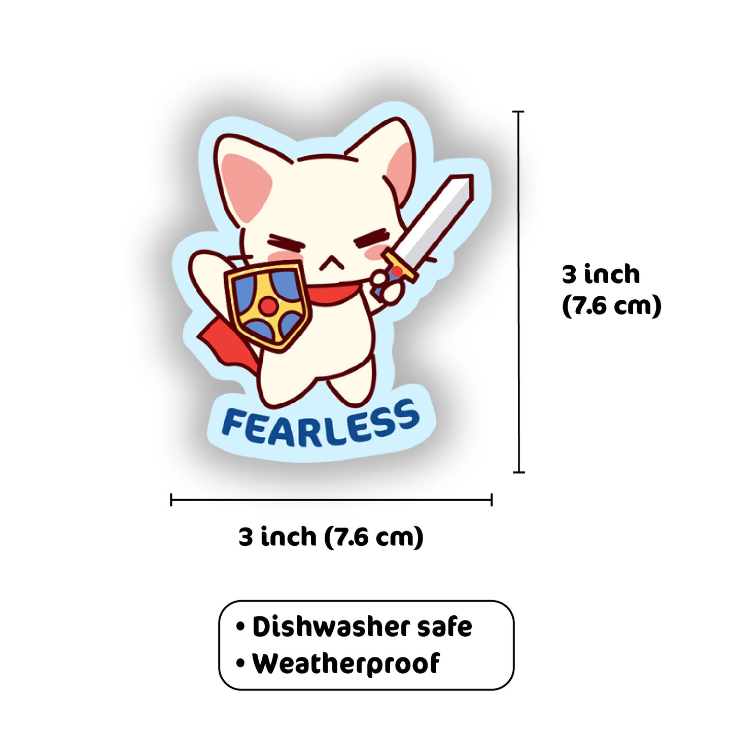 Fearless Kitty Vinyl Sticker