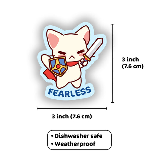 Fearless Kitty Vinyl Sticker